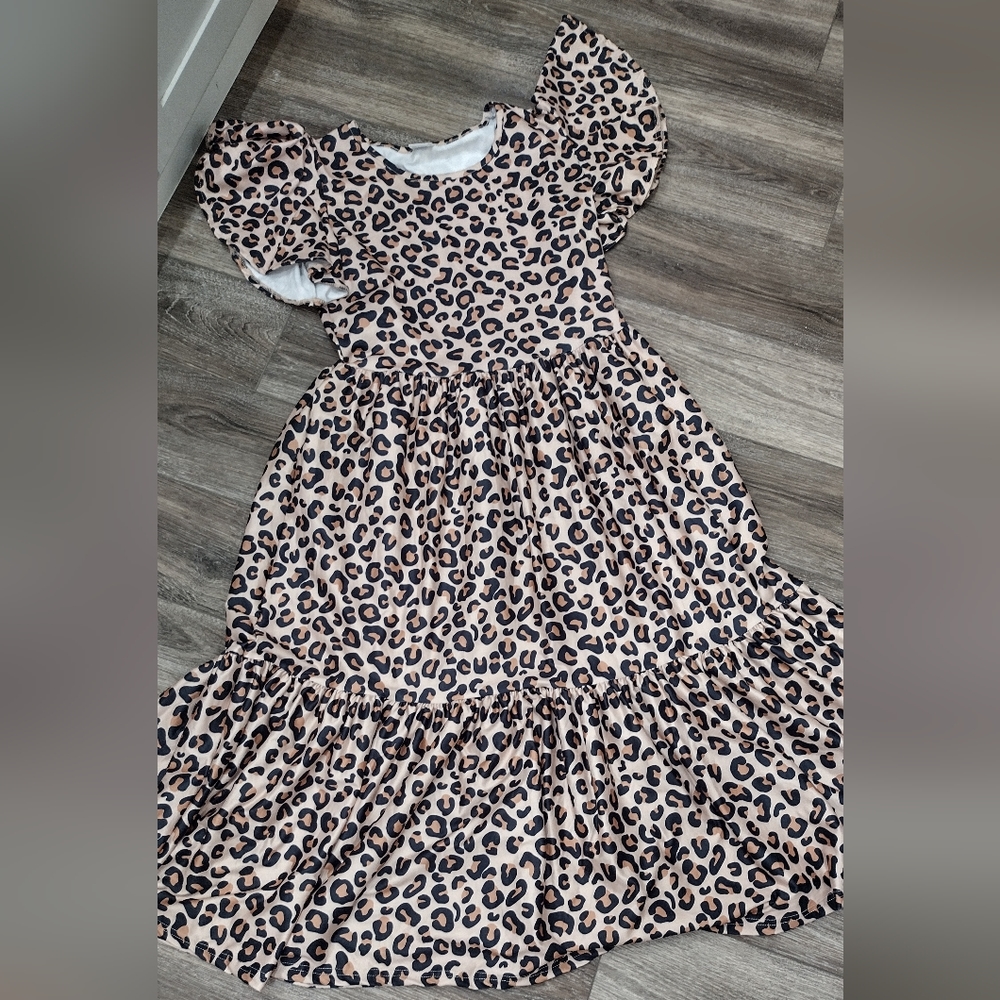 Women's Sparkle in Pink Leopard Print Dress Size Large